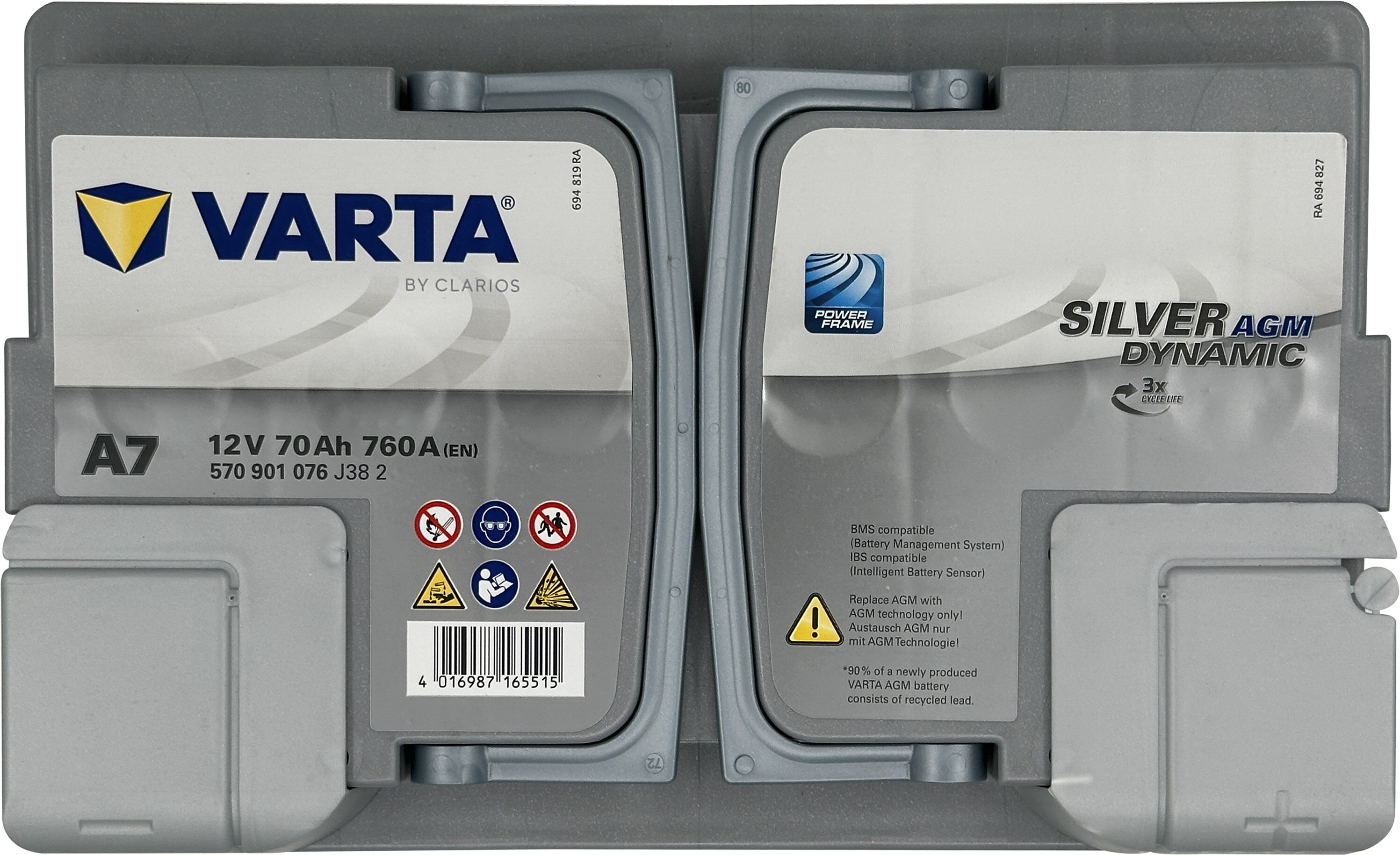 Купить Аккумулятор VARTA Silver Dynamic AGM (А7) 70 Ач 760 А