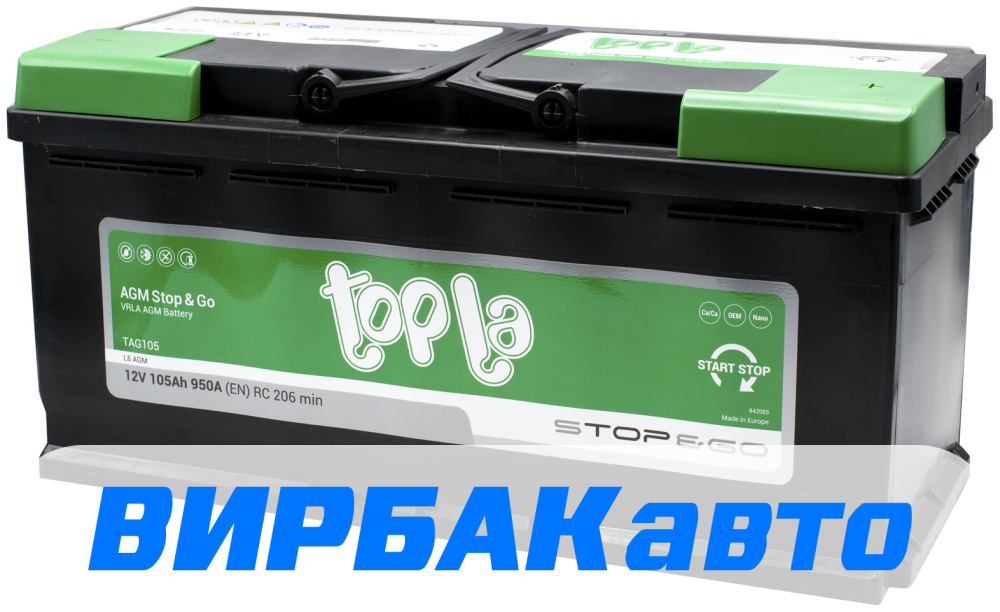 Купить Аккумулятор Topla AGM Stop&Go (L6 AGM ED) 105 Ач 950 А обратная ...